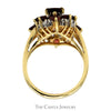 Oval and Pear Garnet Cluster Ring with Diamond Accents in 10k Yellow Gold - Thumbnail 2