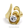 Cubic Zirconia Freeform Swirled Ring in 14k Yellow Gold - Thumbnail 1