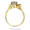 Cubic Zirconia Freeform Swirled Ring in 14k Yellow Gold - Thumbnail 2