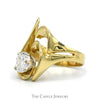 Cubic Zirconia Freeform Swirled Ring in 14k Yellow Gold - Thumbnail 3