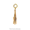 Square & Compass Masonic Charm Pendant with Blue Enamel Detail in 10k Yellow Gold - Thumbnail 2