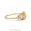 Four Pear Cut Moonstone Ring with Diamond Accents in 10k Yellow Gold - Thumbnail 3