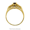 Oval Cut Garnet And Diamond Ring With  .18 CTTW Diamonds In 14KT Yellow Gold - Thumbnail 2