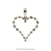 Open Heart Shaped Diamond Pendant in 10k White Gold - Thumbnail 1