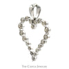 Open Heart Shaped Diamond Pendant in 10k White Gold - Thumbnail 2