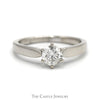1/2ct Round Diamond Solitaire Engagement Ring in 14k White Gold - Thumbnail 1
