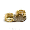 Double Row Pearl Cluster Hoop earrings in 14k Yellow Gold - Thumbnail 3