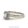 3/4cttw Princess Cut Diamond Engagement Ring with Double Diamond Halo and Accented Sides in 14k White Gold - Thumbnail 3