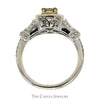 Emerald Cut Diamond Engagement Ring with Diamond Halo and Baguette & Round Diamond Accents in 14k White Gold - Thumbnail 2