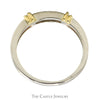1/4cttw Three Diamond Ring with Yellow Gold Bar Accents in 14k White Gold - Thumbnail 2