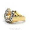 1/2cttw Round Diamond Horseshoe Ring in 14k Yellow Gold - Thumbnail 3
