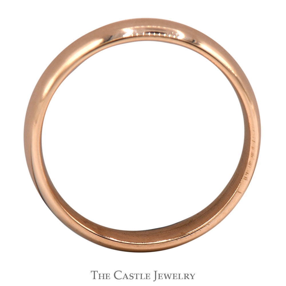 4.25mm Polished Comfort Fit Wedding Band in 10k Rose Gold