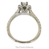 Princess Cut Diamond Engagement Ring with Diamond Halo and Accented Sides in 14k White Gold - Thumbnail 2