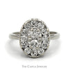 Oval Shaped 3/4cttw Diamond Cluster Ring in 14k White Gold - Thumbnail 1