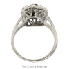 Oval Shaped 3/4cttw Diamond Cluster Ring in 14k White Gold - Thumbnail 2