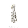 .20cttw Three Stone Diamond Pendant in 14k White Gold - Thumbnail 2