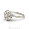 1cttw 7 Round Diamond Cluster Ring in 14k White Gold - Thumbnail 3