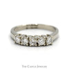 5 Round Prong Set Diamond Wedding Band in 14k White Gold - Thumbnail 1