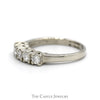 5 Round Prong Set Diamond Wedding Band in 14k White Gold - Thumbnail 3
