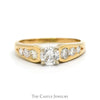 Round Diamond Engagement Ring with Diamond Accented Sides in 14k Yellow Gold - Thumbnail 1