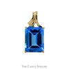 Emerald Cut Blue Topaz Pendant with Curved Bail in 10k Yellow Gold - Thumbnail 1