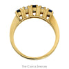 Alternating Round Sapphire & Diamond Band in 14k Yellow Gold - Thumbnail 2