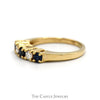 Alternating Round Sapphire & Diamond Band in 14k Yellow Gold - Thumbnail 3