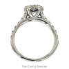1/2cttw Round Diamond Engagement Ring with Diamond Halo and Accented Sides in 14k White Gold - Thumbnail 2