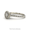 1/2cttw Round Diamond Engagement Ring with Diamond Halo and Accented Sides in 14k White Gold - Thumbnail 3