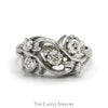 1/2cttw Round Diamond Cluster Freeform Swirled Ring in 14k White Gold - Thumbnail 1