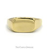 Rectangular Polished Signet Ring in 10k Yellow Gold - Thumbnail 1