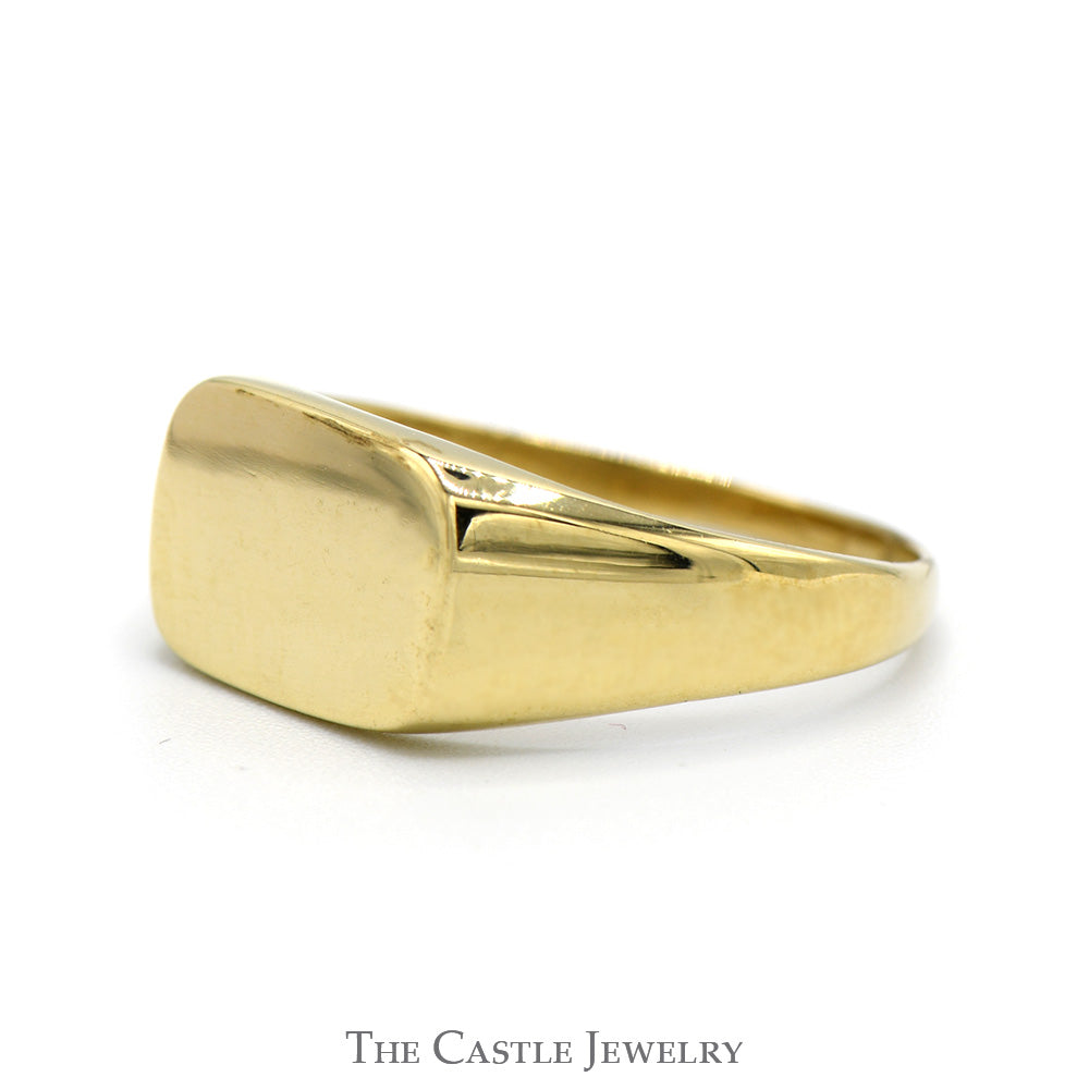 Rectangular Polished Signet Ring in 10k Yellow Gold