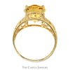 Oval Citrine Solitaire Ring with Open Scroll Designed Sides in 10k Yellow Gold - Thumbnail 2