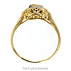 Oblong Oval Cut Black Onyx Shield Ring with Diamond Halo in 10k Yellow Gold - Thumbnail 2