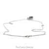 Oval Sapphire Pendant with Diamond Cluster Accent on 16" Box Link Chain in 14k White Gold - Thumbnail 3