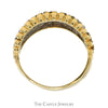 3/4cttw Diamond Cluster Band with Beaded Edges in 14k Yellow Gold - Thumbnail 2