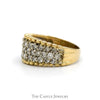 3/4cttw Diamond Cluster Band with Beaded Edges in 14k Yellow Gold - Thumbnail 3
