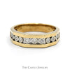 Illusion Set Diamond Band with Geometric Design in 10k Yellow Gold - Thumbnail 1