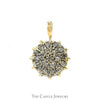 3/4cttw Round Diamond Cluster Pendant in 10k Yellow Gold - Thumbnail 1