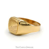 Ridged Textured Signet Ring in 18k Yellow Gold - Thumbnail 3