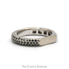 Pave Set Black Diamond Cluster Band with Squared Shank in 18k White Gold - Thumbnail 3