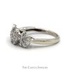 1cttw Triple Round Diamond Cluster Ring in 10k White Gold - Thumbnail 3