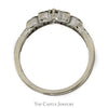 Princess Crown Designed Round Diamond Band in 14k White Gold - Thumbnail 2
