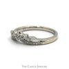 Princess Crown Designed Round Diamond Band in 14k White Gold - Thumbnail 3