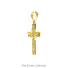 Cross Pendant with Double Eagle Design in 10k Yellow Gold - Thumbnail 2