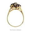 Oval Amethyst Cluster Ring with Illusion Set Diamond Accents in 10k Yellow Gold - Thumbnail 2