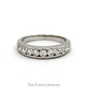 1cttw 9 Channel Set Round Diamond Men's Wedding Band in 10k White Gold - Thumbnail 1