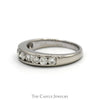 1cttw 9 Channel Set Round Diamond Men's Wedding Band in 10k White Gold - Thumbnail 3