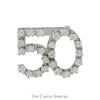 1cttw Round Diamond '50' Pin in 14k White Gold for 50th Birthday/Anniversary - Thumbnail 1
