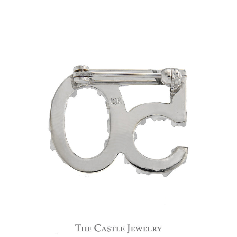 1cttw Round Diamond '50' Pin in 14k White Gold for 50th Birthday/Anniversary